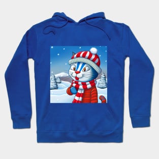 Christmas Cat in Winter Scenery Hoodie